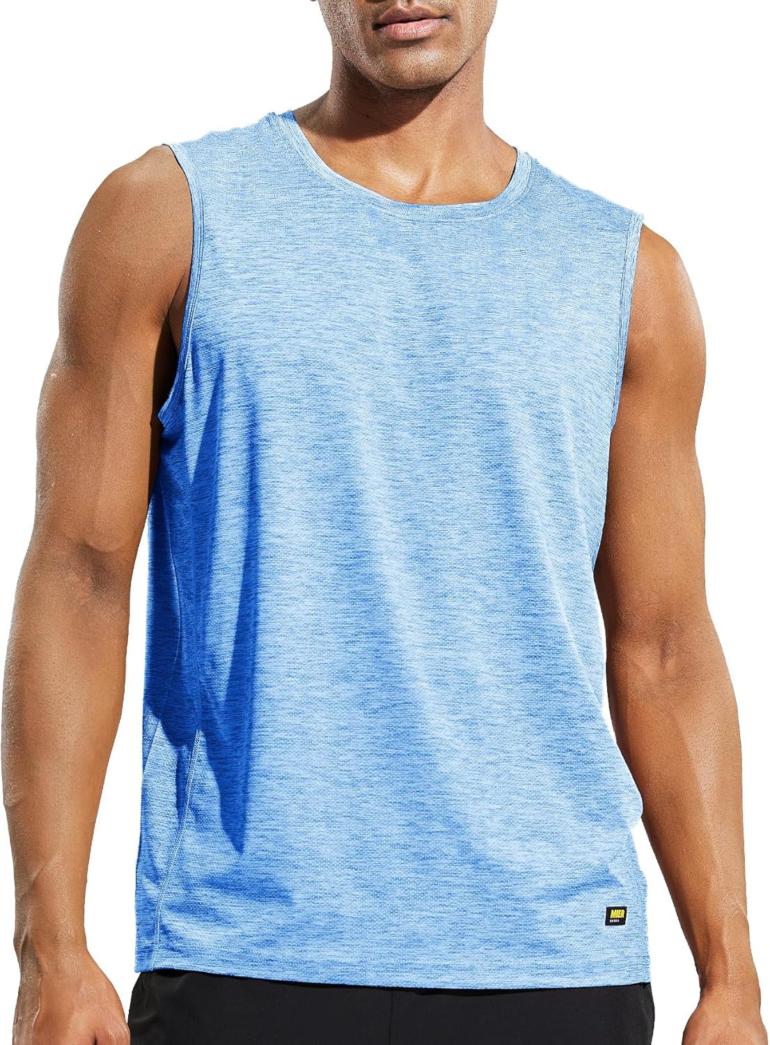Men’S Sleeveless Tank Top Dry Fit Workout Muscle Tee Shirt for Running Athletic Gym Sports Training, Moisture Wicking
