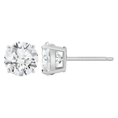 Sterling Silver Cubic Zirconia Stud Earrings 3 Carat Weight CZ- Lusoro