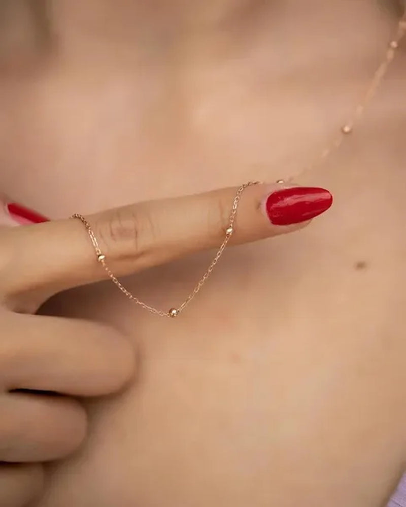 Kadın Toplu Zincir Model Rose Kaplama Kolye