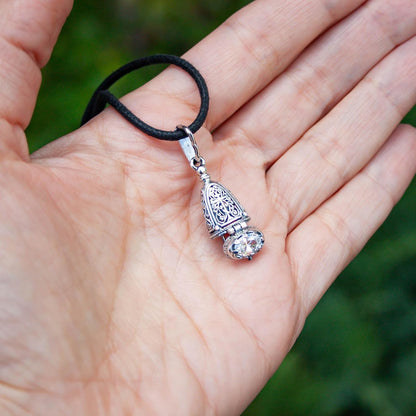 Cristian Necklace 925 Sterling Silver Filigree Prayer Locket Pendant Box Religious Jewelry for Women Handmade