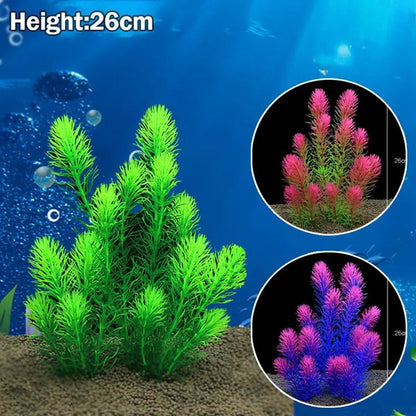 26cm Green PVC Material Simulation Artificial Water Grass Flower Water Fish Tank Aquarium Landscape Decoration Flowers Accessories
