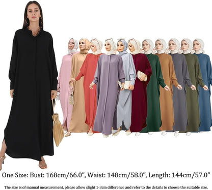 Abayas for Women Muslim Dress Modest Maxi Robe Abaya Kaftan Dresses Eid Prayer Clothes Arabian Islamic Dubai Outfit