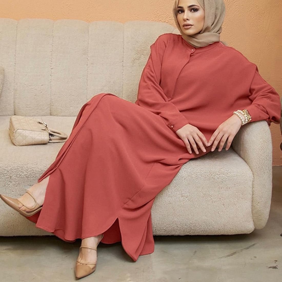 Abayas for Women Muslim Dress Modest Maxi Robe Abaya Kaftan Dresses Eid Prayer Clothes Arabian Islamic Dubai Outfit - WORLD TIME VISITS