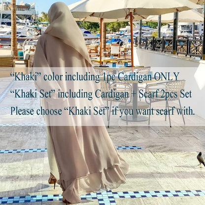Abayas for Women Muslim Dubai Dress Solid Loose Fit Long Cardigan Islamic Kaftan Robe Open Front Maxi Length - WORLD TIME VISITS