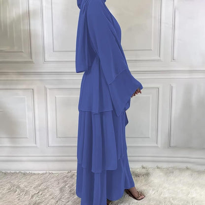 Abayas for Women Muslim Dubai Dress Solid Loose Fit Long Cardigan Islamic Kaftan Robe Open Front Maxi Length