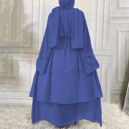 Abayas for Women Muslim Dubai Dress Solid Loose Fit Long Cardigan Islamic Kaftan Robe Open Front Maxi Length
