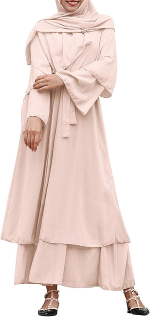 Abayas Muslim Dress for Women Long Sleeve Islamic Abaya Eid Dubai Kaftan Dresses Middle East Prayer Dress Chiffon Robe