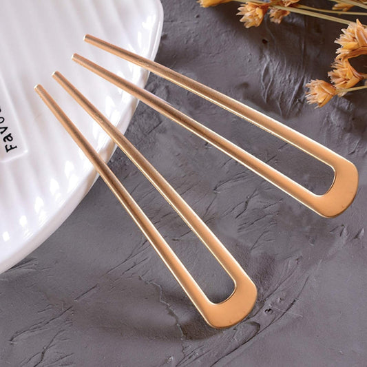 [2 Pack]  U-Shape Hairpins, Bride Hair Accessories Hair Pins Clip Vintage Hair Stick,Hairstyle Chignon for Women Girls-Gold