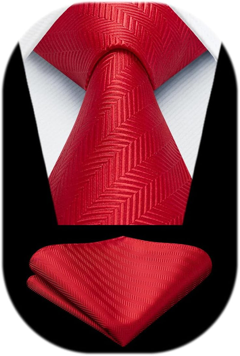 Mens Ties Striped Ties for Men Formal Tie and Pocket Square Set Necktie for Wedding Business Graduation