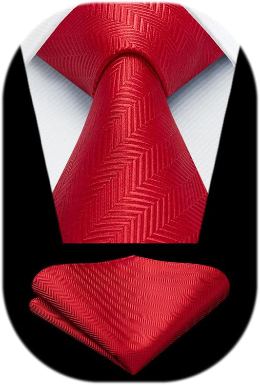 Mens Ties Striped Ties for Men Formal Tie and Pocket Square Set Necktie for Wedding Business Graduation
