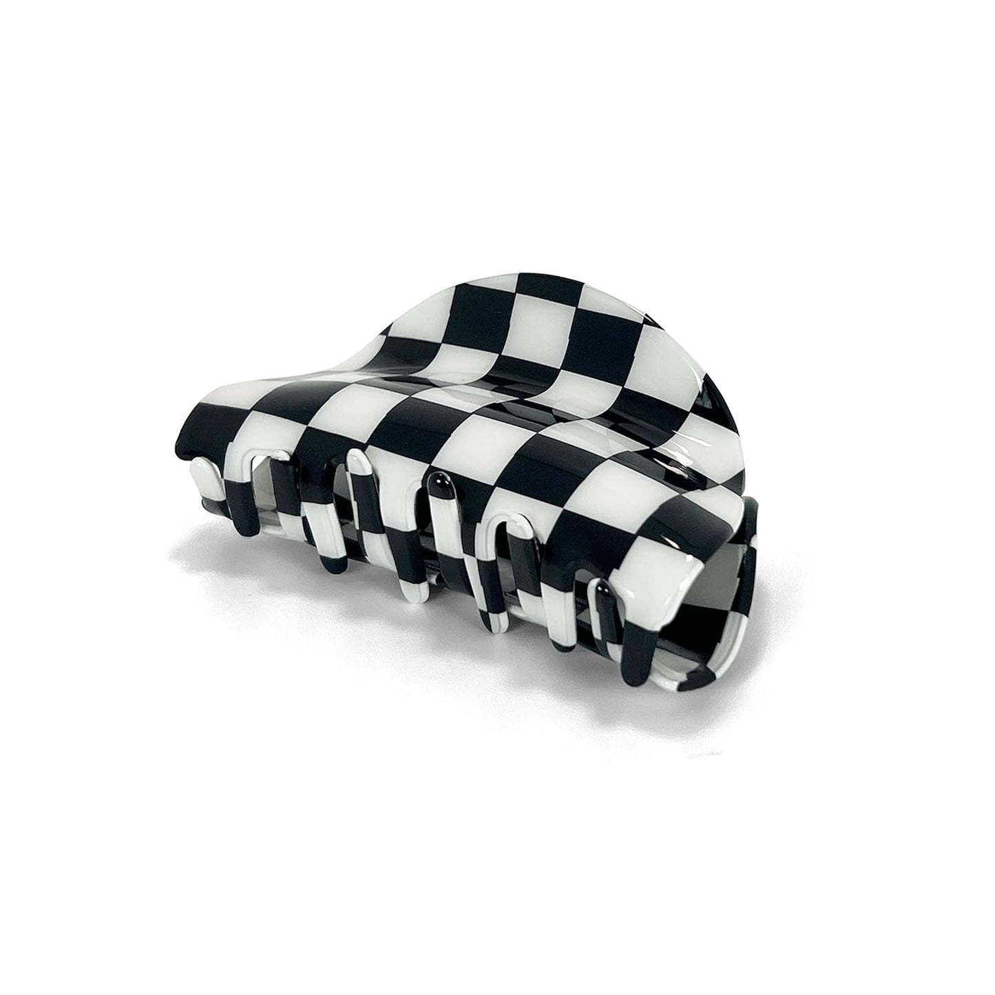 Womens Checkered Hair Clip Medium Checkered Claw Clips Black and White Jaw Clip,3Pack