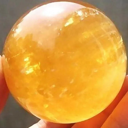 About 500G Natural Citrine Quartz Crystal Sphere Ball Healing Gemstone