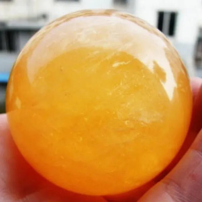 About 500G Natural Citrine Quartz Crystal Sphere Ball Healing Gemstone