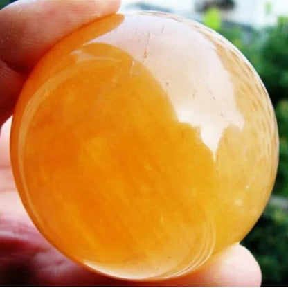 About 500G Natural Citrine Quartz Crystal Sphere Ball Healing Gemstone