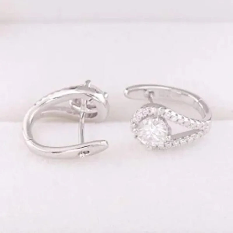 1 Pair Diamond Huggie Earrings for Women Bridal Wedding Earrings Jewelry Gift