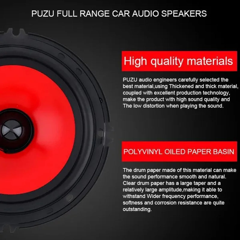 2Pcs 6.5 Inch 90W Full Range Frequency Car Audio Speaker Heavy Mid-Bass Ultra-Thin Modified Speakers - WORLD TIME VISITS