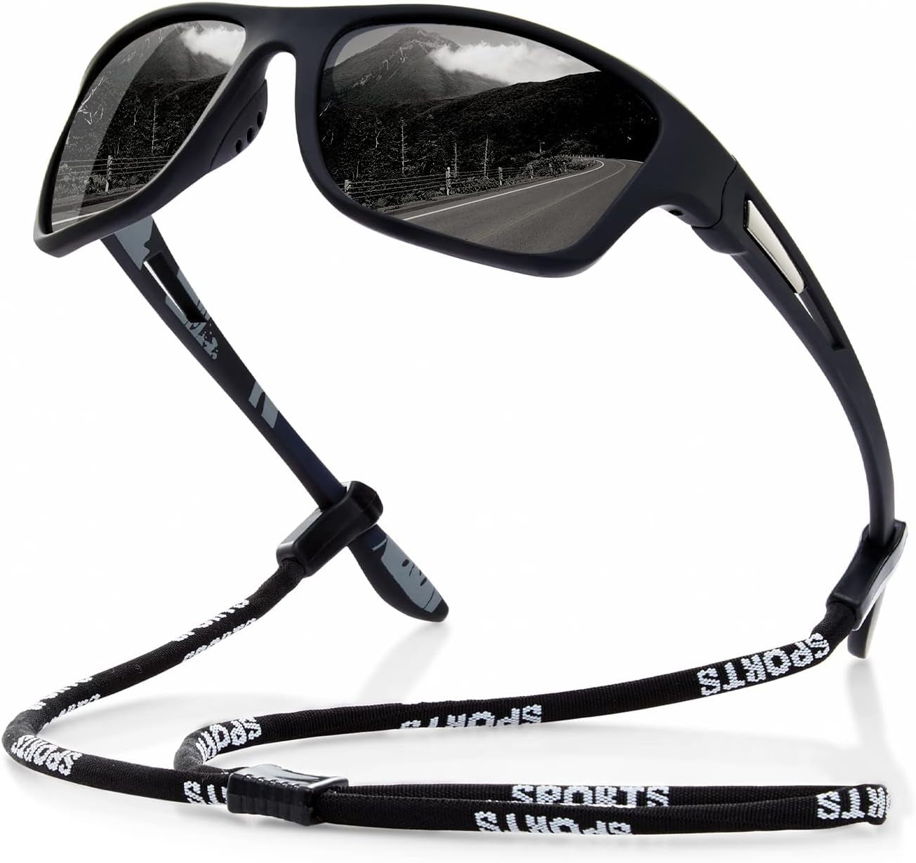 Polarized Sports Sunglasses for Men: UV400 Protection Glasses Womens Wrap around Goggles for Driving Fishing