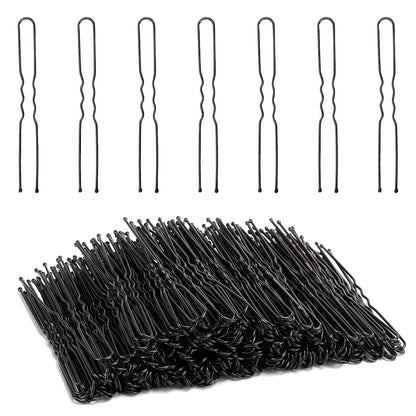 300 Hair Bun Bobby Pins U Shaped Pin Hair Grips to Clip Ballet Hair Net for Women 7 CM/2.8 Inch Black