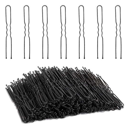 300 Hair Bun Bobby Pins U Shaped Pin Hair Grips to Clip Ballet Hair Net for Women 7 CM/2.8 Inch Black
