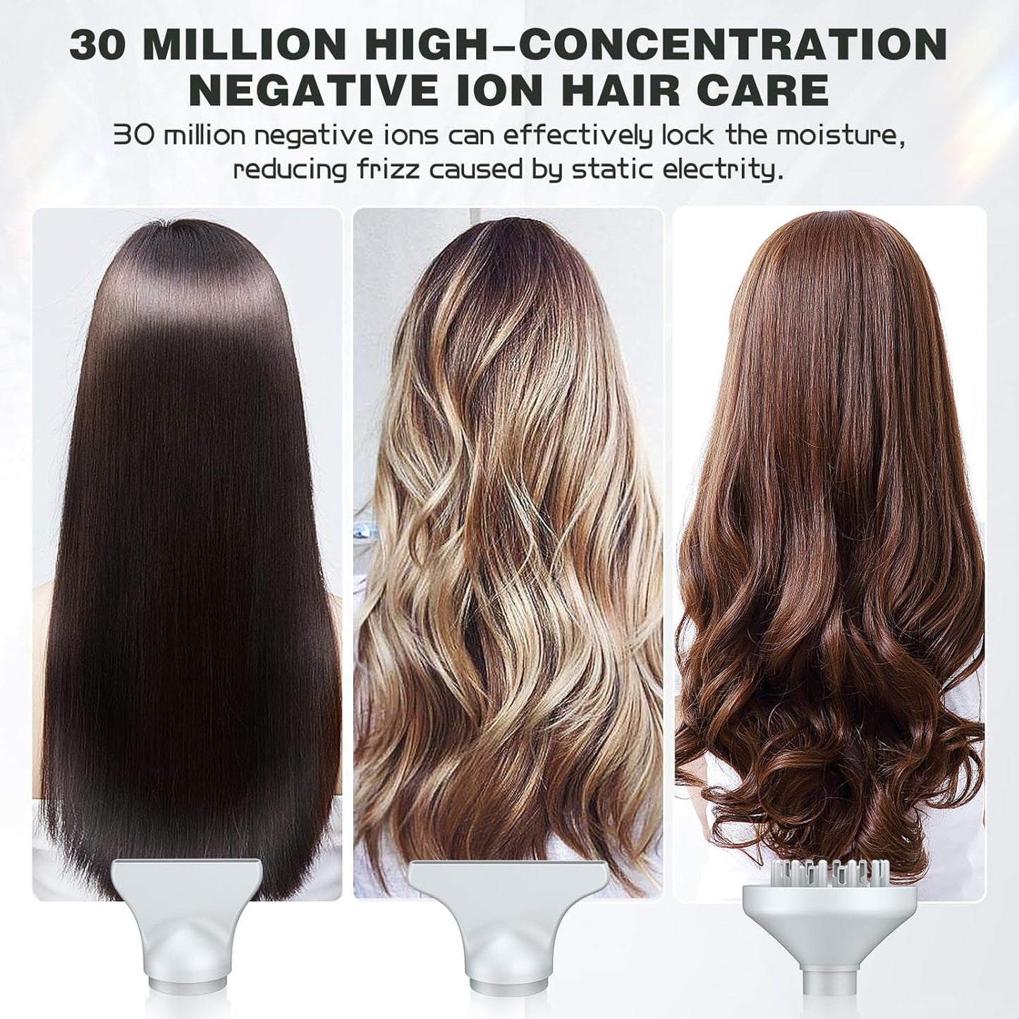 Professional Hair Dryer with Diffuser, Ionic Hair Dryer,Lightweight Compact Powerful & Fast Salon Blow Dryer with High Speed Brushless Motor, Travel Hair Dryer, Women & Men (Ceramic, Stone)