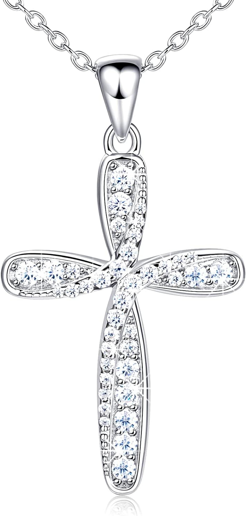 Necklaces for Women 925 Sterling Silver Heart Necklaces -  Infinity Love Platinum Plated Diamond Pendant 18", Silver, Cubic Zirconia - WORLD TIME VISITS
