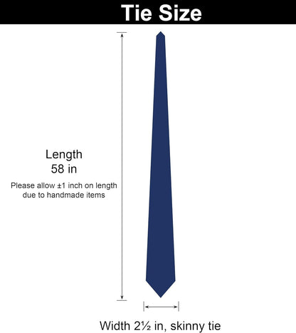 2.5 Inch Skinny Ties for Men, Solid Cotton Linen Neckties