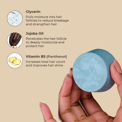 Conditioner Bar - Promote Hair Growth, Strengthen & Moisturize All Hair Types - Paraben & Sulfate Free Formula with Natural Ingredients for Dry Hair (Vanilla Coconut, 1.8 Oz)