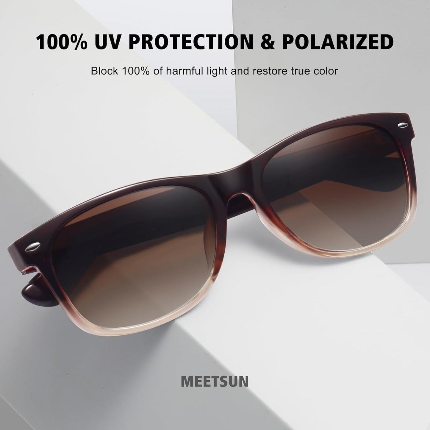 Classic Polarized Sunglasses for Women Men Trendy Retro Sun Glasses for Driving UV Protection (3 Pack)