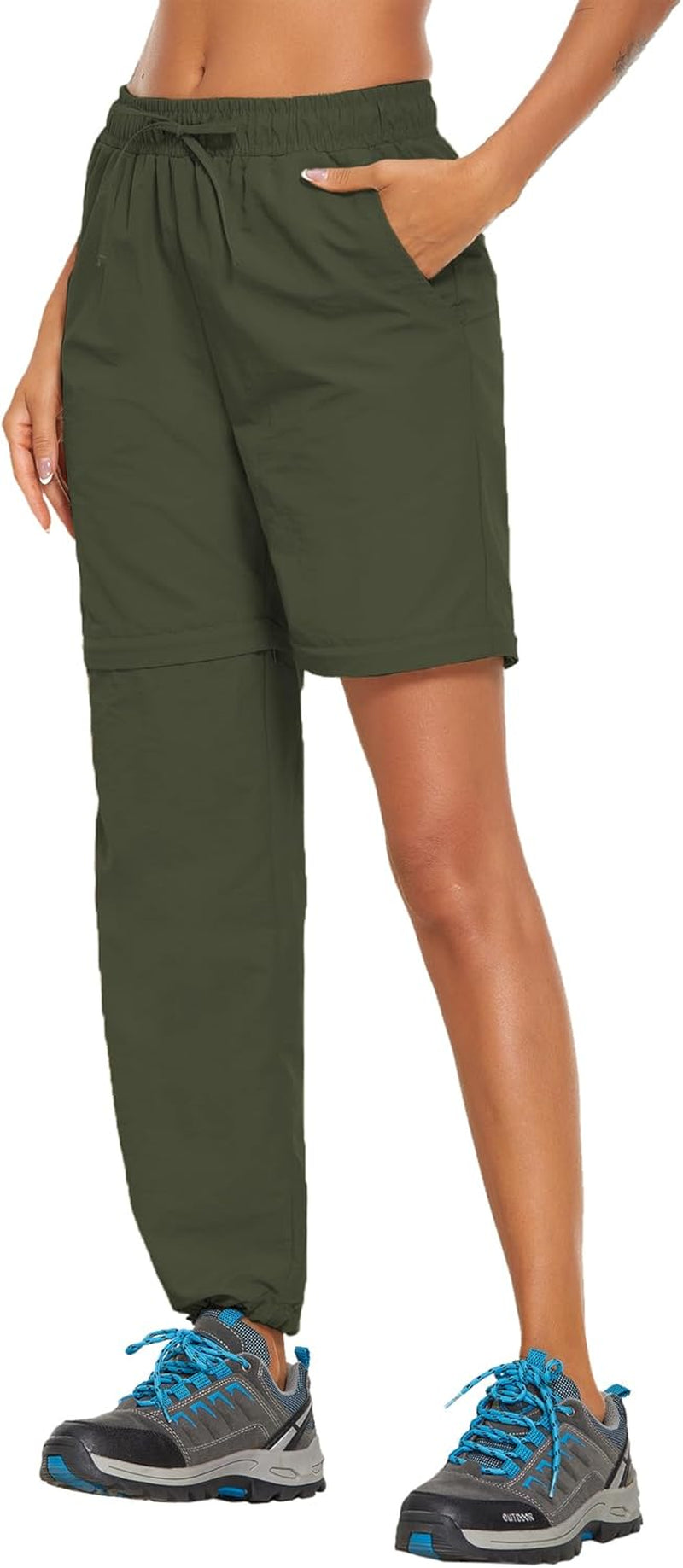 Women'S Hiking Zip off Pants Waterproof Convertible Shorts Lightweight for Camping Sweatpants with Pockets
