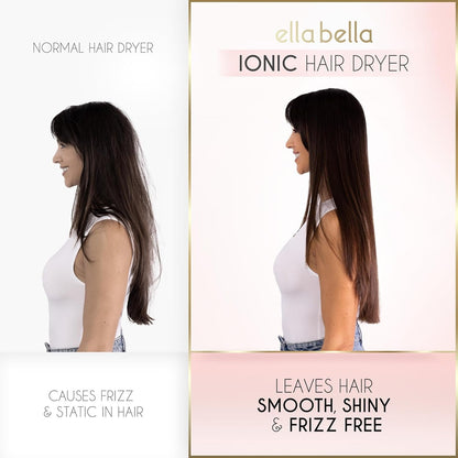 ® Professional Ionic Hair Dryer with Diffuser • Negative Ion Blow Dryer • Suitable All Hair Types • Intelligent Heat Control & Rapid Drying Speeds • Lightweight Design • Low Noise Technology