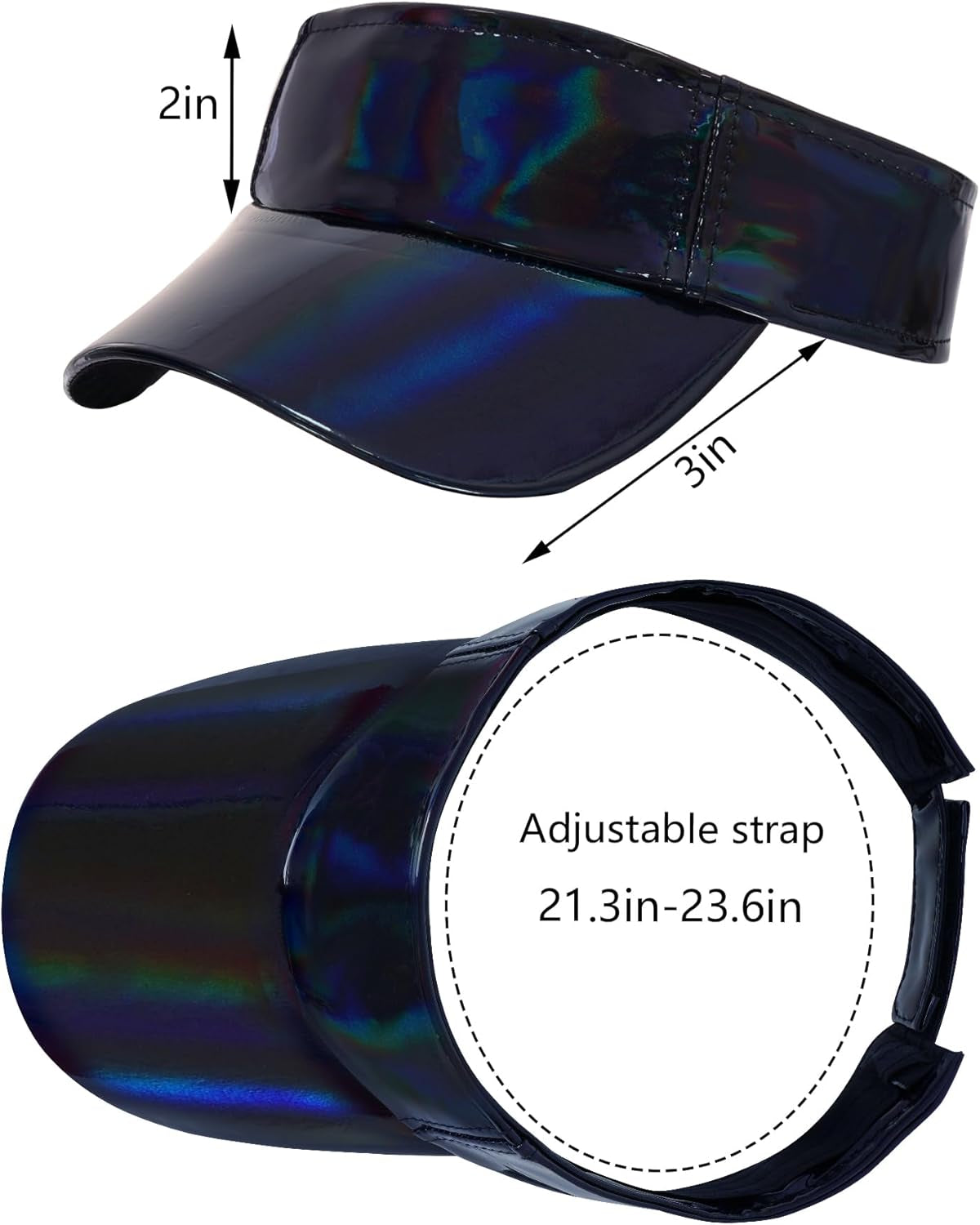 1 Piece of Sport Wear Athletic Visor Sun Sports Visor Hat Laser Visor Adjustable Cap for Women and Men (One Size) - WORLD TIME VISITS