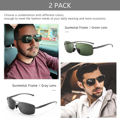 Ultra Lightweight Rectangular Polarized Sunglasses UV400 Protection