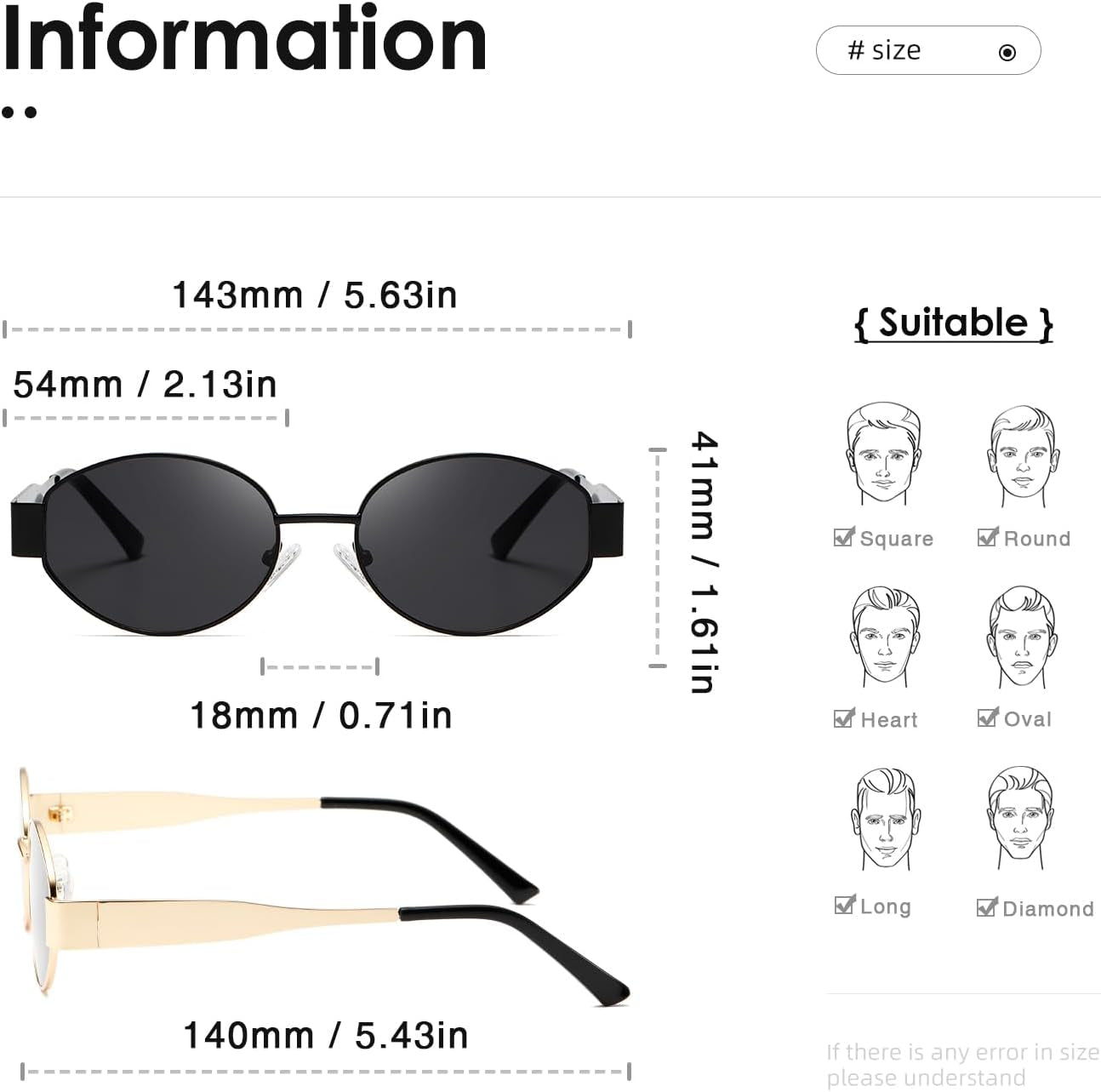 Oval Sunglasses Womens Men Retro Trendy Sun Glasses Classic Metal Shades K1653
