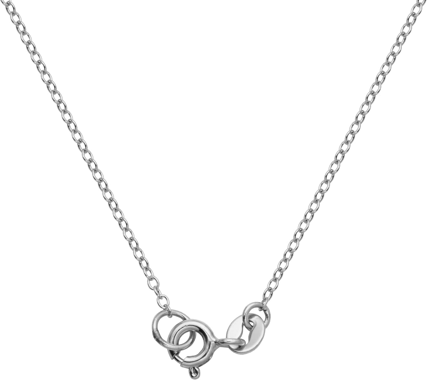 Sterling Silver round Cut Birthstone Pendant Necklace 18" (Previously Amazon Collection) - WORLD TIME VISITS