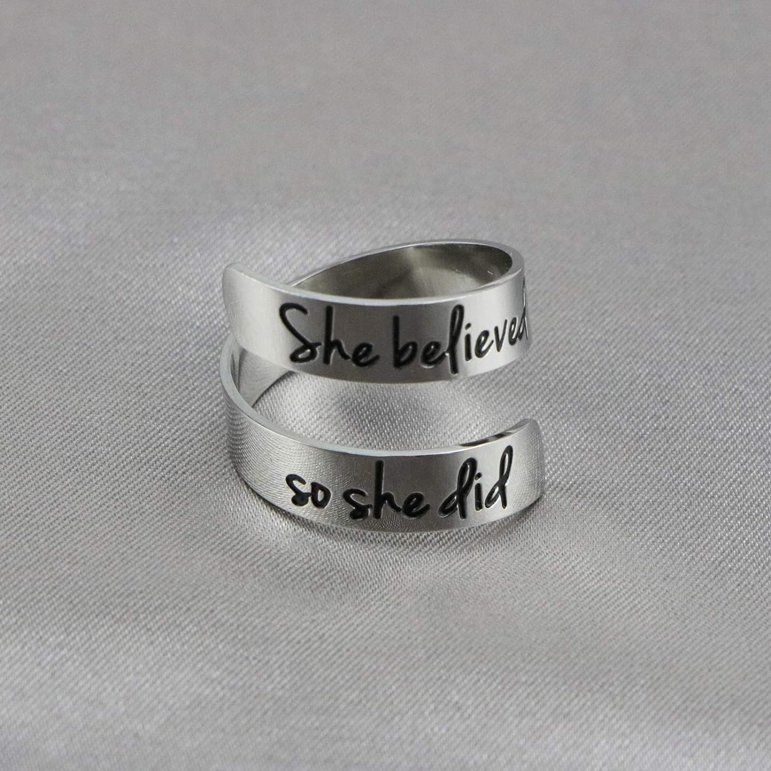 Adjustable Ring Inspirational Jewelry Personalized Stainless Steel Rings Birthday Graduation Gifts for Girls … - WORLD TIME VISITS