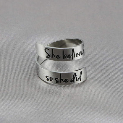 Adjustable Ring Inspirational Jewelry Personalized Stainless Steel Rings Birthday Graduation Gifts for Girls … - WORLD TIME VISITS