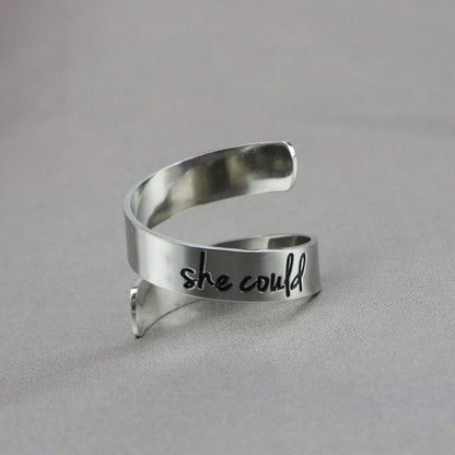 Adjustable Ring Inspirational Jewelry Personalized Stainless Steel Rings Birthday Graduation Gifts for Girls …