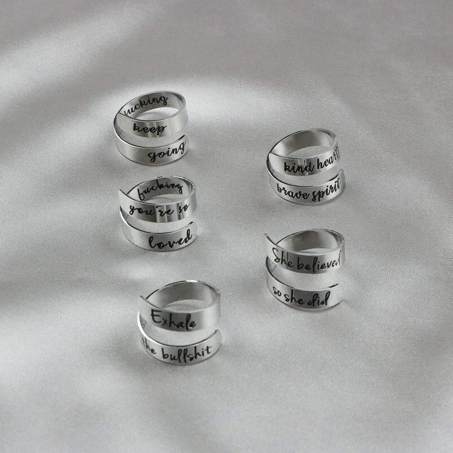 Adjustable Ring Inspirational Jewelry Personalized Stainless Steel Rings Birthday Graduation Gifts for Girls …
