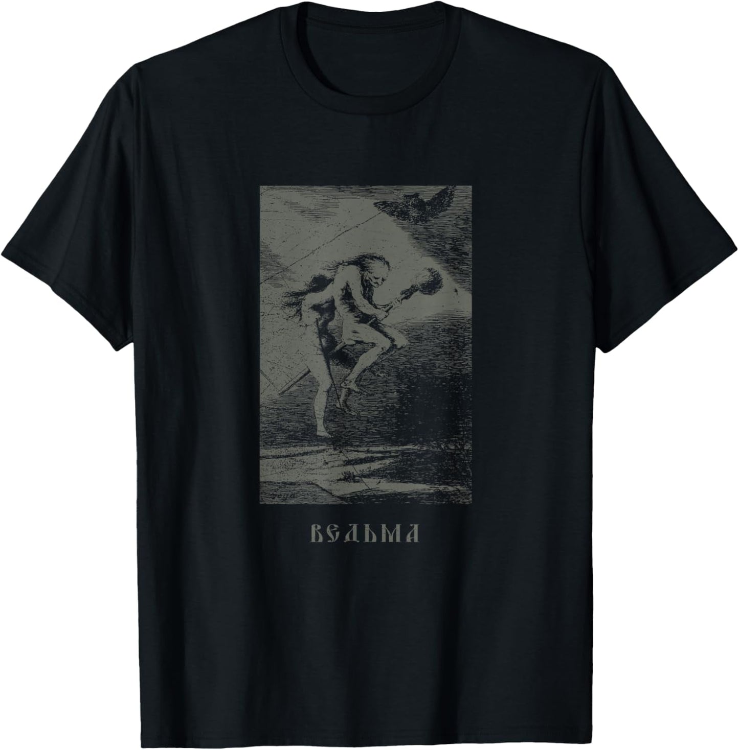 Occult Russian Witch Satanic Devil Tarot Vintage T-Shirt