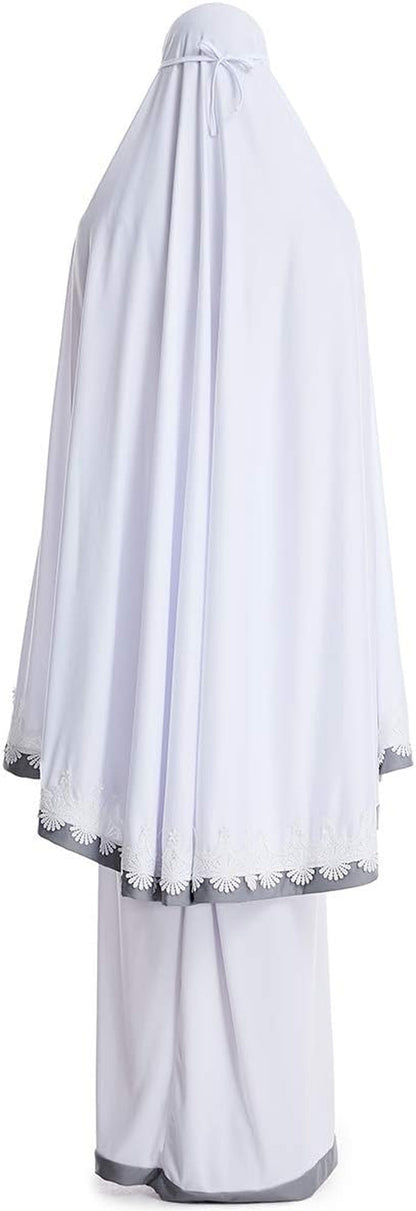 Muslim Women'S Full Cover Two Pieces Long Hijab Thobe Abaya Set