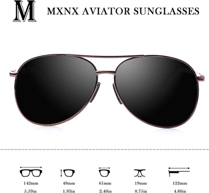 Aviator Sunglasses for Men Polarized Women UV Protection Lightweight Driving Fishing Sports Unisex Glasses MX208