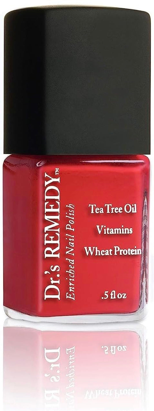 Dr’S Remedy Enriched Nail Polish: Non Toxic, All Natural, and Organic - Doctor Formulated: Strengthens, Restores, Heals, and Protects '24-Free' - CLARITY Coral Red