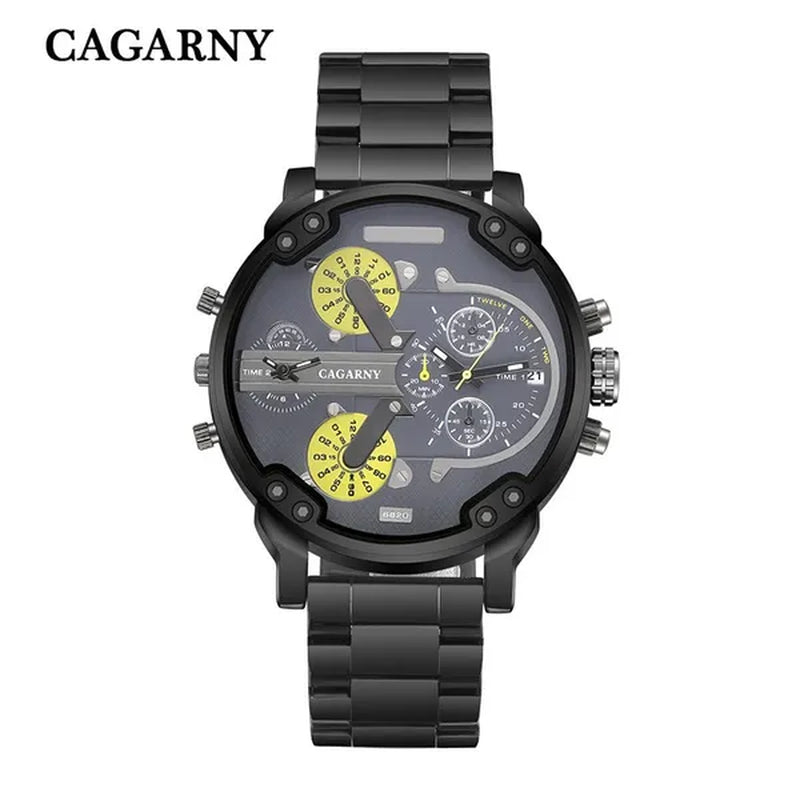 CAGARNY Brand Design Watch Man Fashion Luxury Gold Steel Bracelet Strap Quartz Wristwatches Business Male Gifts Watches NATATE