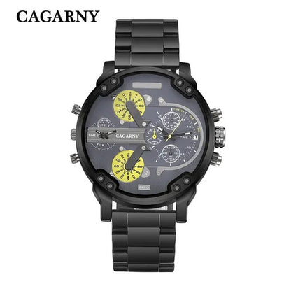 CAGARNY Brand Design Watch Man Fashion Luxury Gold Steel Bracelet Strap Quartz Wristwatches Business Male Gifts Watches NATATE