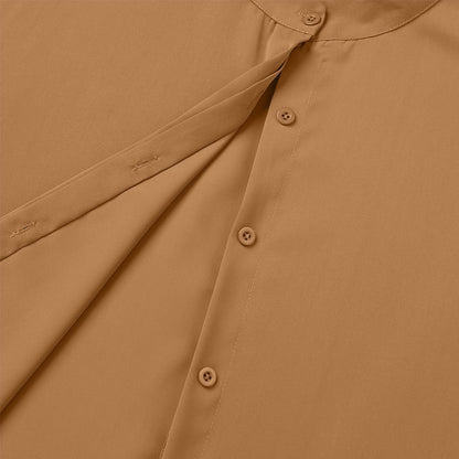 Muslim Dresses for Women Abaya Button down Henley Shirt Prayer Dress Batwing Long Sleeve Middle East Arabian Robe