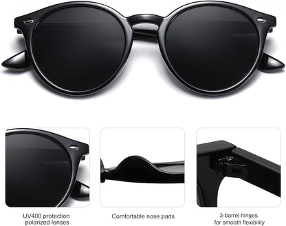 Retro round Polarized Sunglasses for Women Men Classic Vintage Sunnies SJ2069