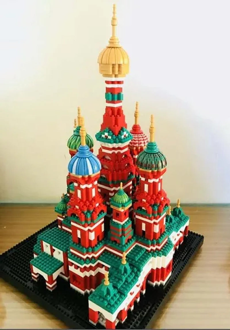 World Architecture Building Blocks Set Landmarks Diamond Blocks Toys (Height 20-40cm) Saint Basil's Cathedral, Big Ben, Taj Mahal, White House, Louvre Museum, Arc de Triomphe, London Bridge
