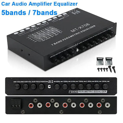 Car Audio Equalizer Amplifier Adjustable Hz EQ Car Amplifier Graphic Equalizer with CD AUX Input 5 or 7 Band Equalizer Amplificador