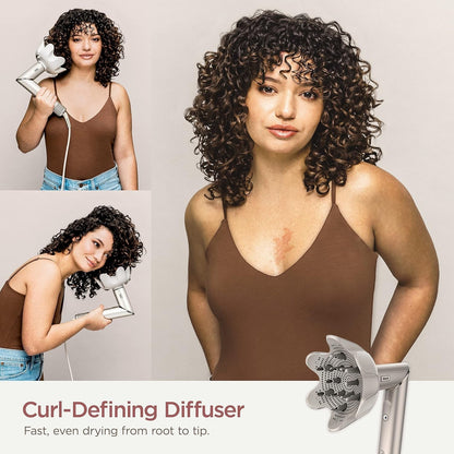 HD435 Flexstyle Air Styling & Drying System, Powerful Hair Blow Dryer & Multi-Styler with Auto-Wrap Curlers, Curl-Defining Diffuser, Oval Brush, & Concentrator Attachment, Stone