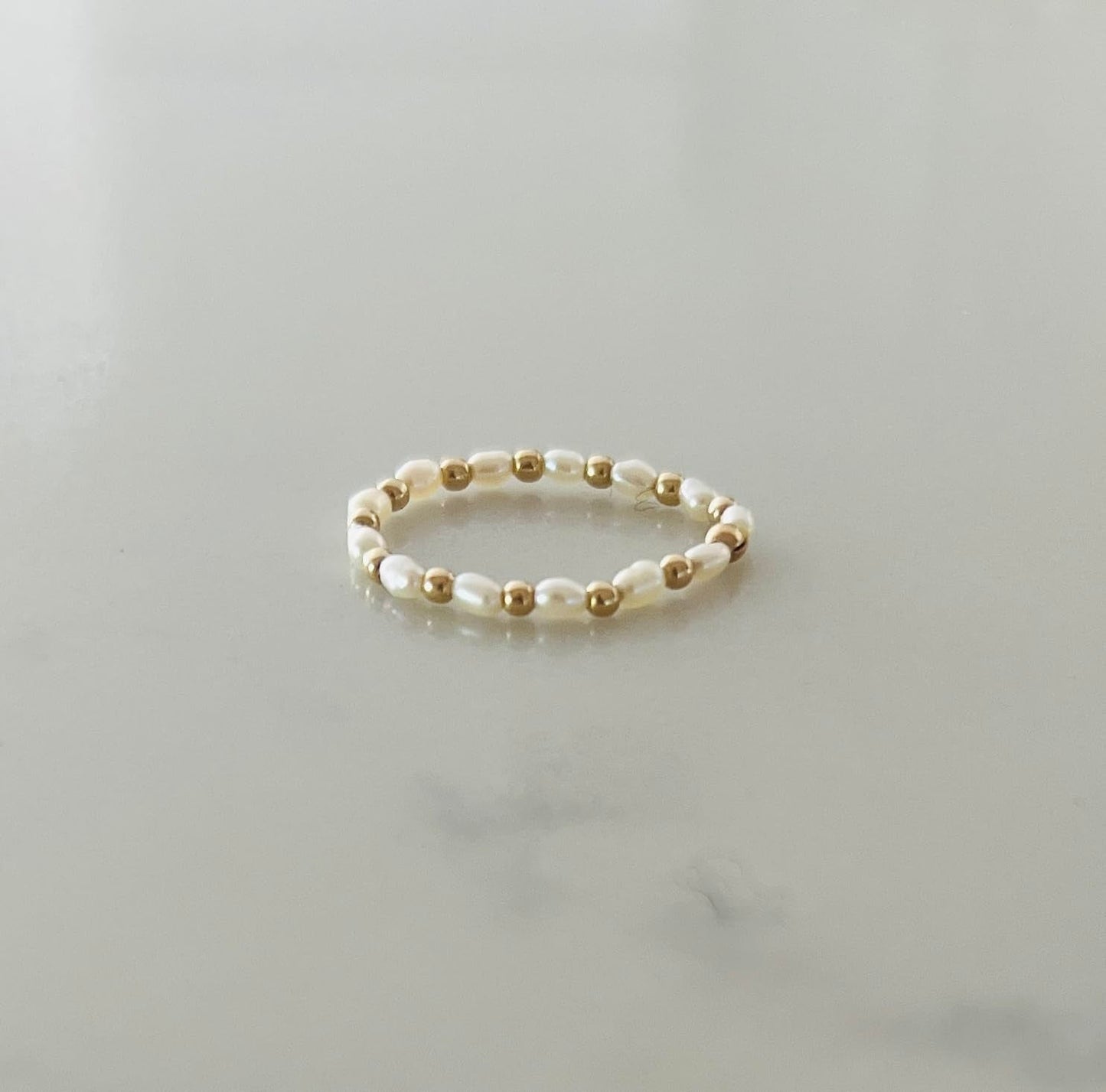 Gold Fill Cultured Freshwater Pearl Eternity Ring Also in Sterling Silver